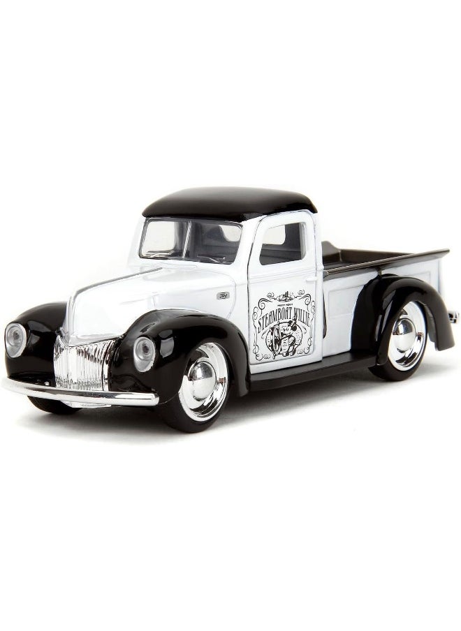 Jada Disney Mickey Mouse Steamboat Willie 1941 Ford Pickup Die-cast Truck (1:32, White/Black)