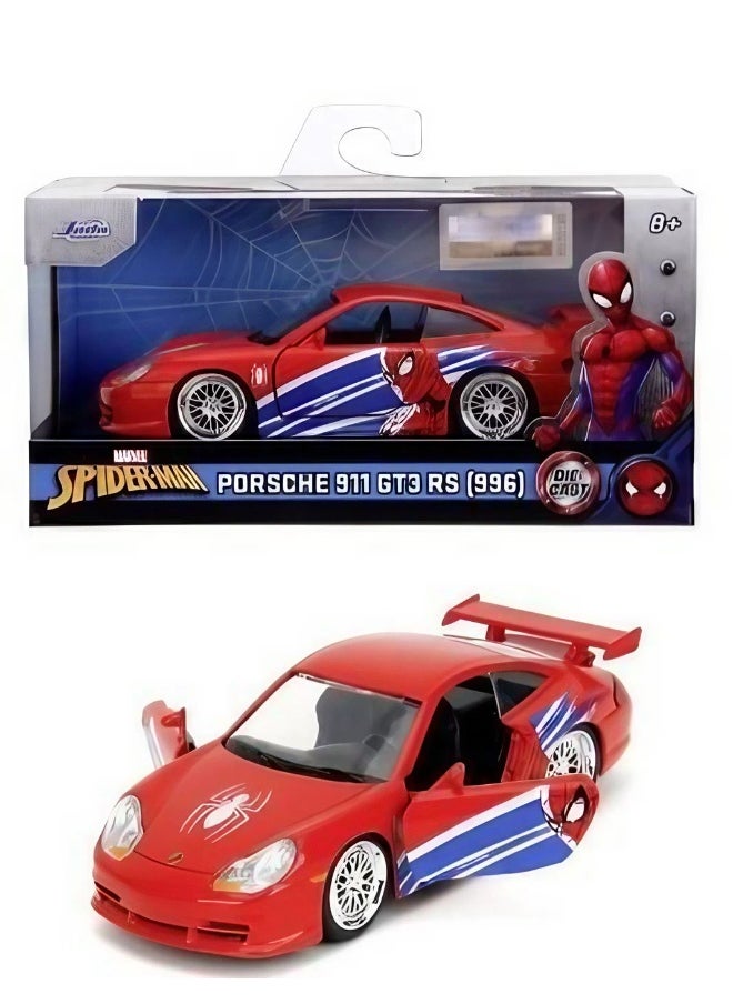 Jada Marvel Spider-Man Porsche 911 GT3 RS 996 Die-cast Car (1:32, Red)