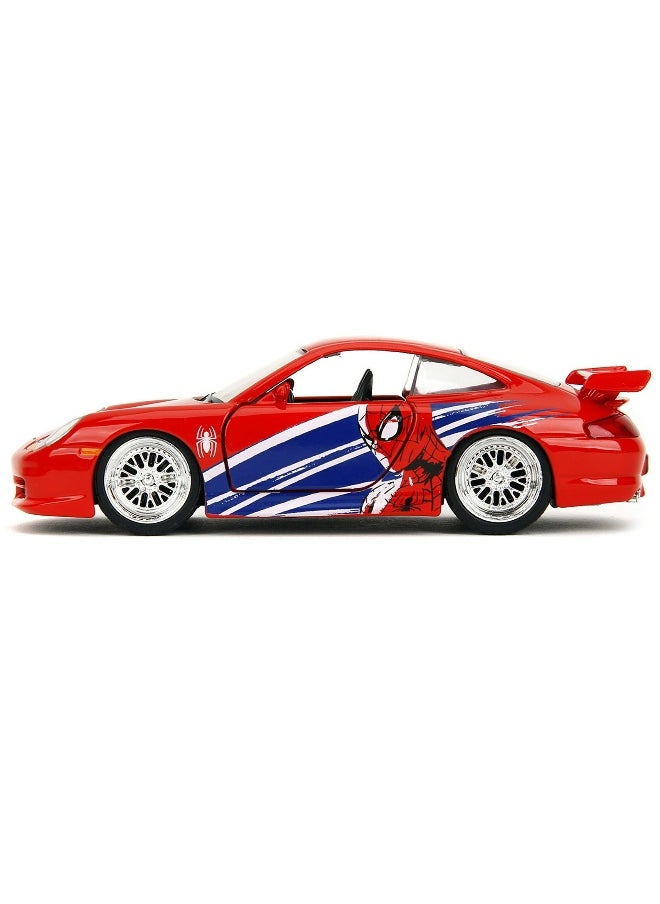 Jada Marvel Spider-Man Porsche 911 GT3 RS 996 Die-cast Car (1:32, Red)