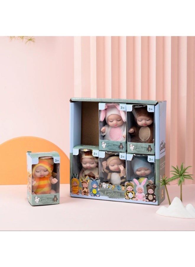 6Pcs Reborn Baby Dolls, Mini Baby Soft Skin Realistic Newborn Baby Dolls, Sleeping Dolls with Clothes, Pretend toys for Girls