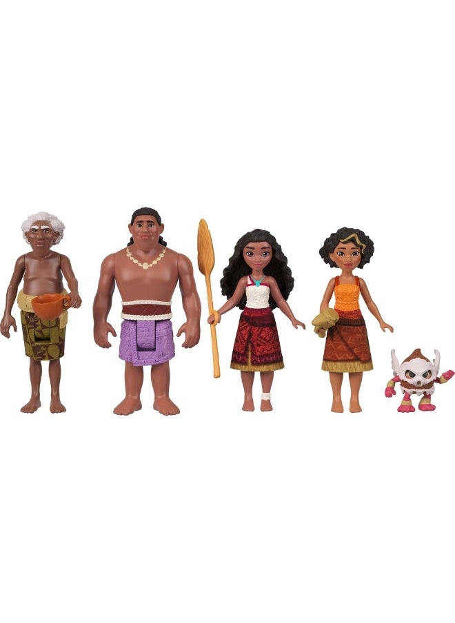 Disney Moana 2 Moana's Canoe Crew Playset (8.9 cm, 8 Pieces)