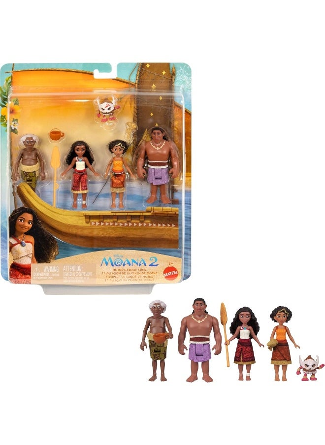 Disney Moana 2 Moana's Canoe Crew Playset (8.9 cm, 8 Pieces)
