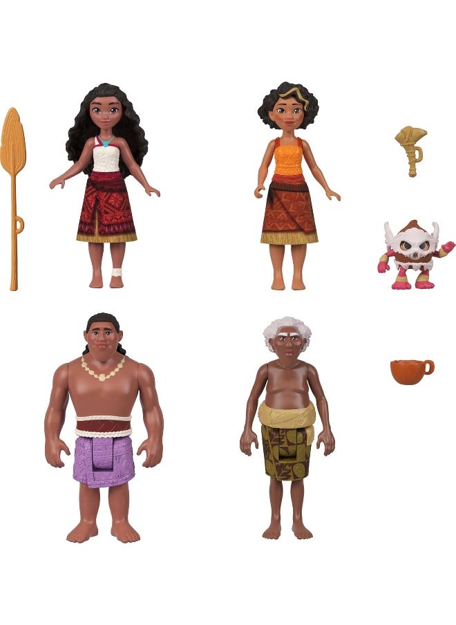 Disney Moana 2 Moana's Canoe Crew Playset (8.9 cm, 8 Pieces)