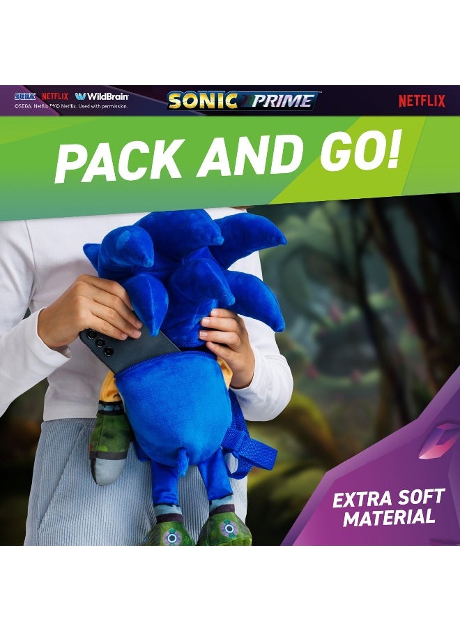 Sonic Prime Plush Backpack (27.94 cm) for Boys