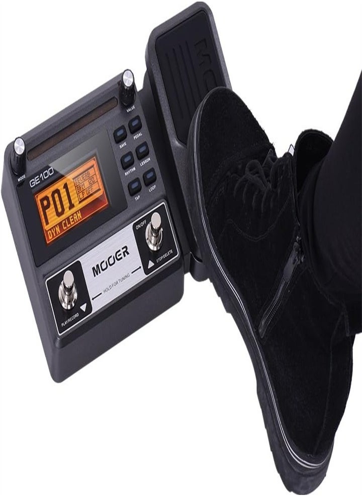 Multi-effects guitar pedal with 80 presets, 66 effects, looping (180 seconds) and expression volume pedal, headphone output
