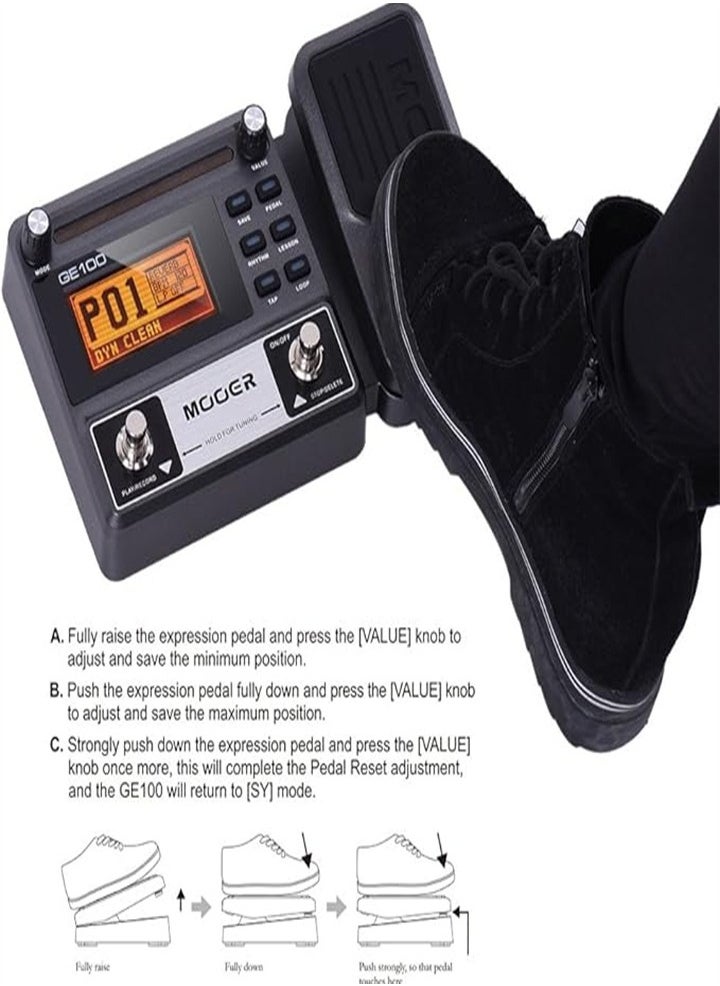 Guitar Multi-Effects Processor Pedal with Loop Recording (180 sec), Tuning, Tap-Tempo Rhythm Setting, Scale and Chord Learning