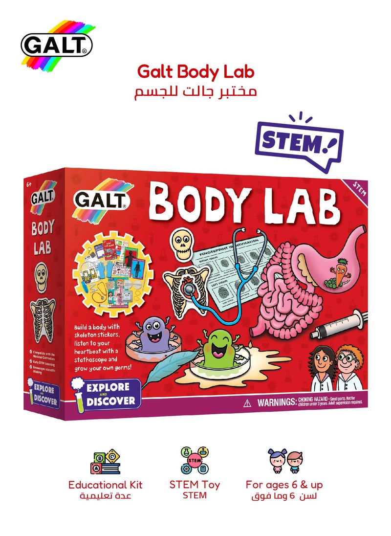 Body Lab Biology Science Kit for Children 6+ | 14 Fun Experiments | Explore and Discover STEM | Includes 32-Page Lab Book | Dimensions 31x7x22 cm