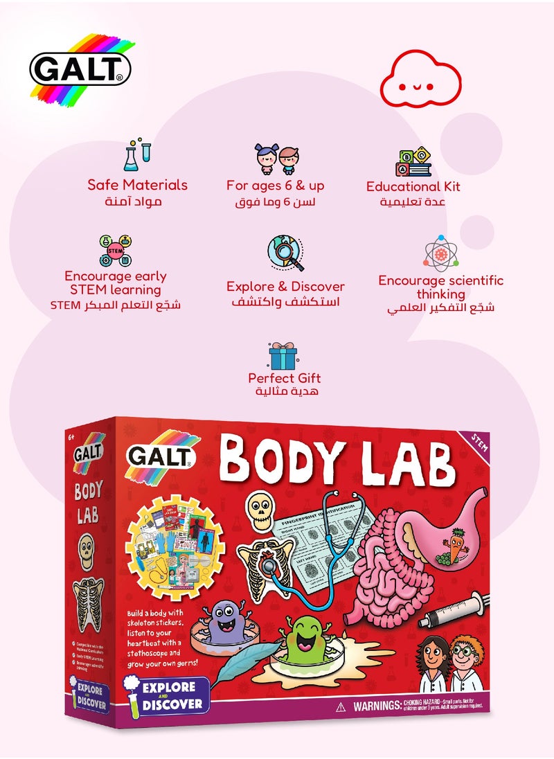 Body Lab Biology Science Kit for Children 6+ | 14 Fun Experiments | Explore and Discover STEM | Includes 32-Page Lab Book | Dimensions 31x7x22 cm