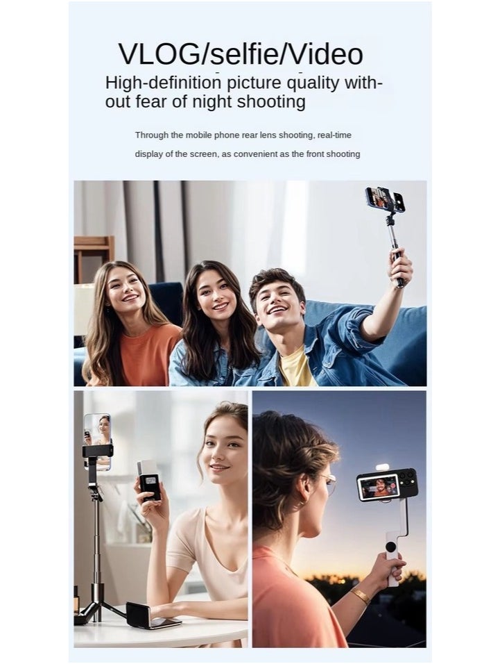 Magnetic Selfie Monitor Screen for iPhone & Android – 1800mAh Battery, Bluetooth Remote, 3-Level Brightness, Wide Screen Mode – Use Rear Camera for Vlogs, Selfies, Live Streaming, TikTok