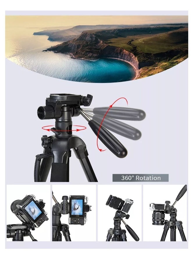 Professional Aluminium Tripod Monopod for All DSLR Cameras Lightweight Tripod Stand 360 degree 3 way Head Travel Phone Stand Aluminum (KP-2274)