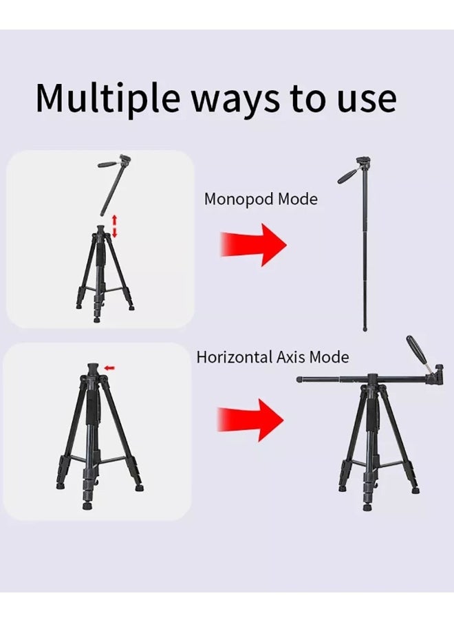 Professional Aluminium Tripod Monopod for All DSLR Cameras Lightweight Tripod Stand 360 degree 3 way Head Travel Phone Stand Aluminum (KP-2274)