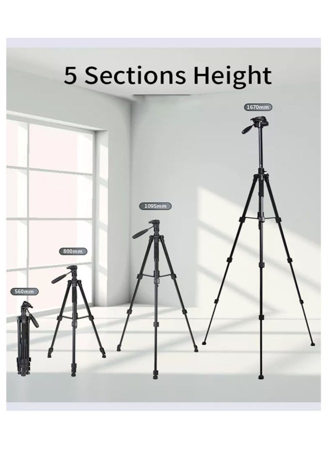 Professional Aluminium Tripod Monopod for All DSLR Cameras Lightweight Tripod Stand 360 degree 3 way Head Travel Phone Stand Aluminum (KP-2274)