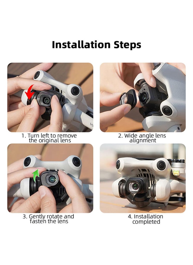 Wide-Angle Lens for DJI Mini 4 Pro Drone - Expands Viewing Range by 25% for Enhanced Photography and Videography, Essential Accessory for Mini 4 Pro Camera.