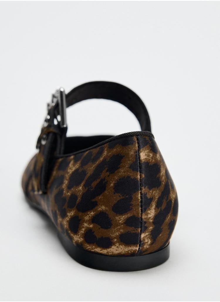 Animal print ballet flats