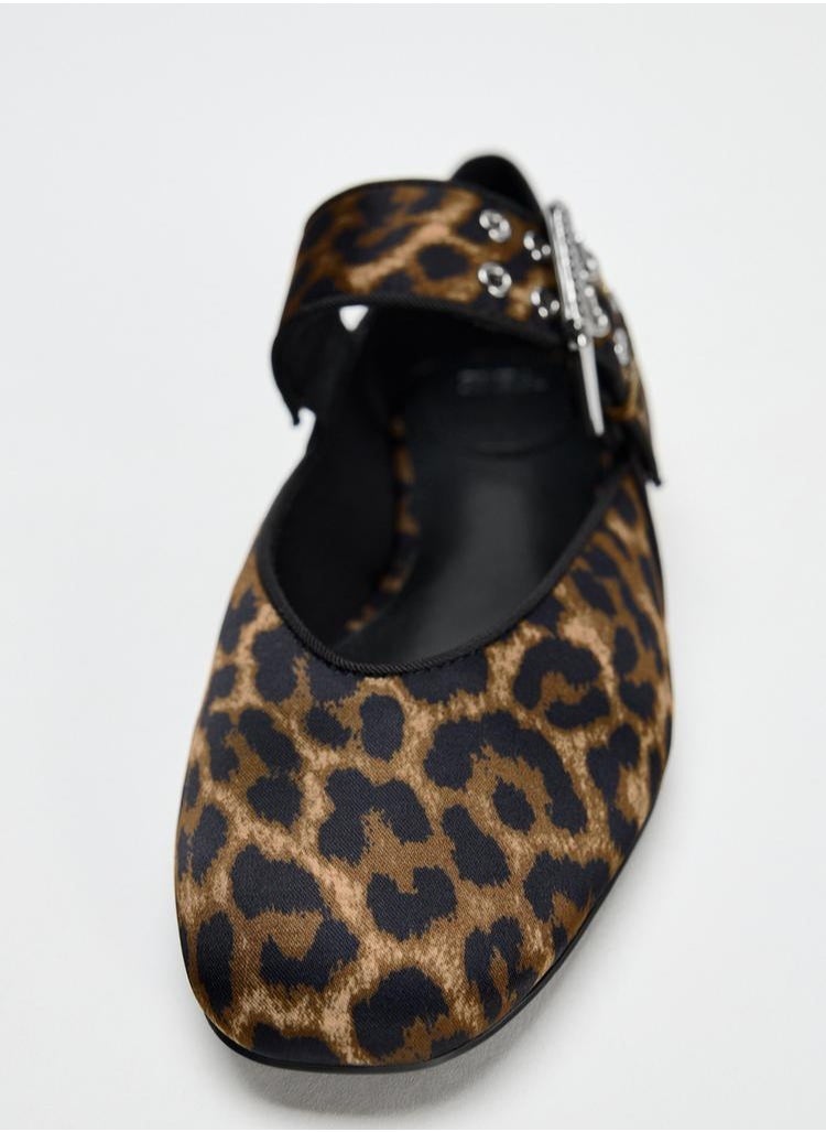 Animal print ballet flats