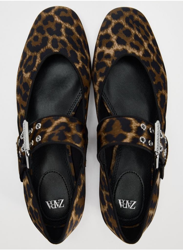 Animal print ballet flats