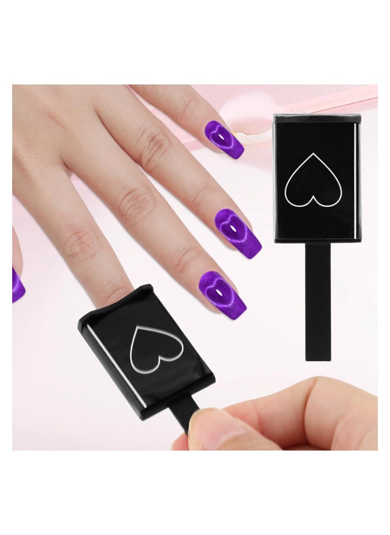 6Pcs Cat Eye Magnet for Nails, 5 in 1 Nail Magnet Tool for Cat Eye Gel Nail Polish Multi-Function Magnetic Stick for Nails Strong Magnetism for 9D Strip Galaxy Cat Eye Nail Art Design (Pink)