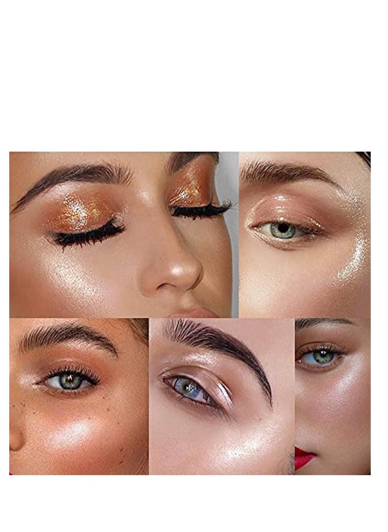 2 Pack Body Luminizer, High Gloss Waterproof Body Luminizer Glitter Face Shimmer Moisturizer Lotion Tan Cream Foundation Makeup Bronzer(101 Rose Gold+103 Glistering Bronze)