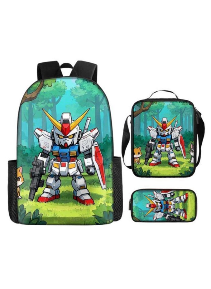 Three-piece set of cartoon characters (schoolbag, for students) - 522