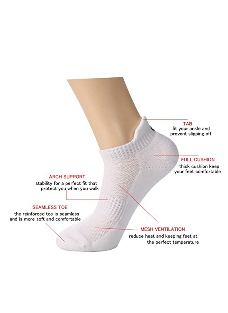 Socks, Athletic Running Socks Low Cut Sports Tab Socks for Men and Women Sports Socks, Pure Cotton, Breathable, Comfortable, High-Quality Athletic Socks (6 Pairs)