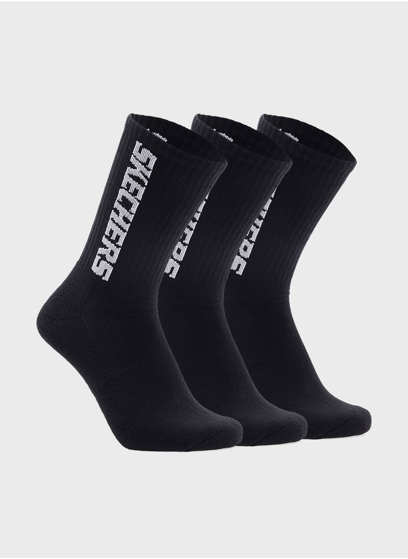 3 Pack Terry Crew Socks