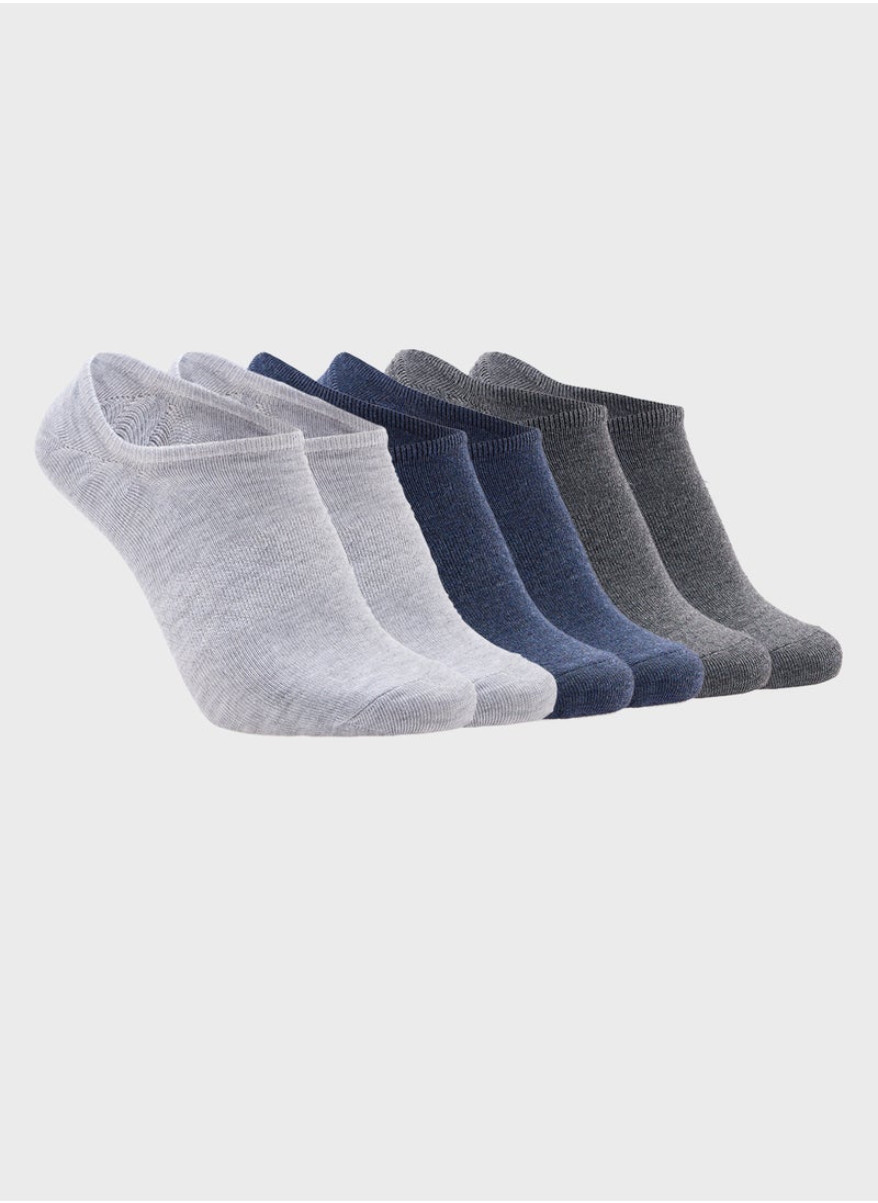 Kids 6 Pack Non Terry No Show Socks