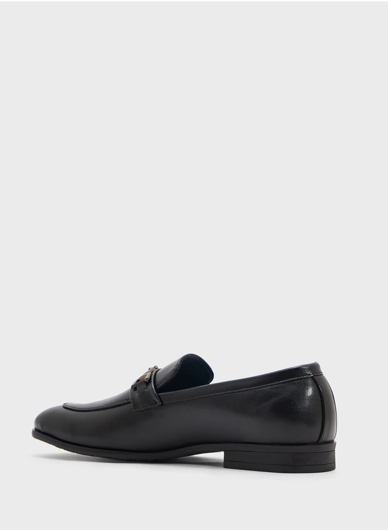 Textured Apron Trim Detail Formal Slip Ons