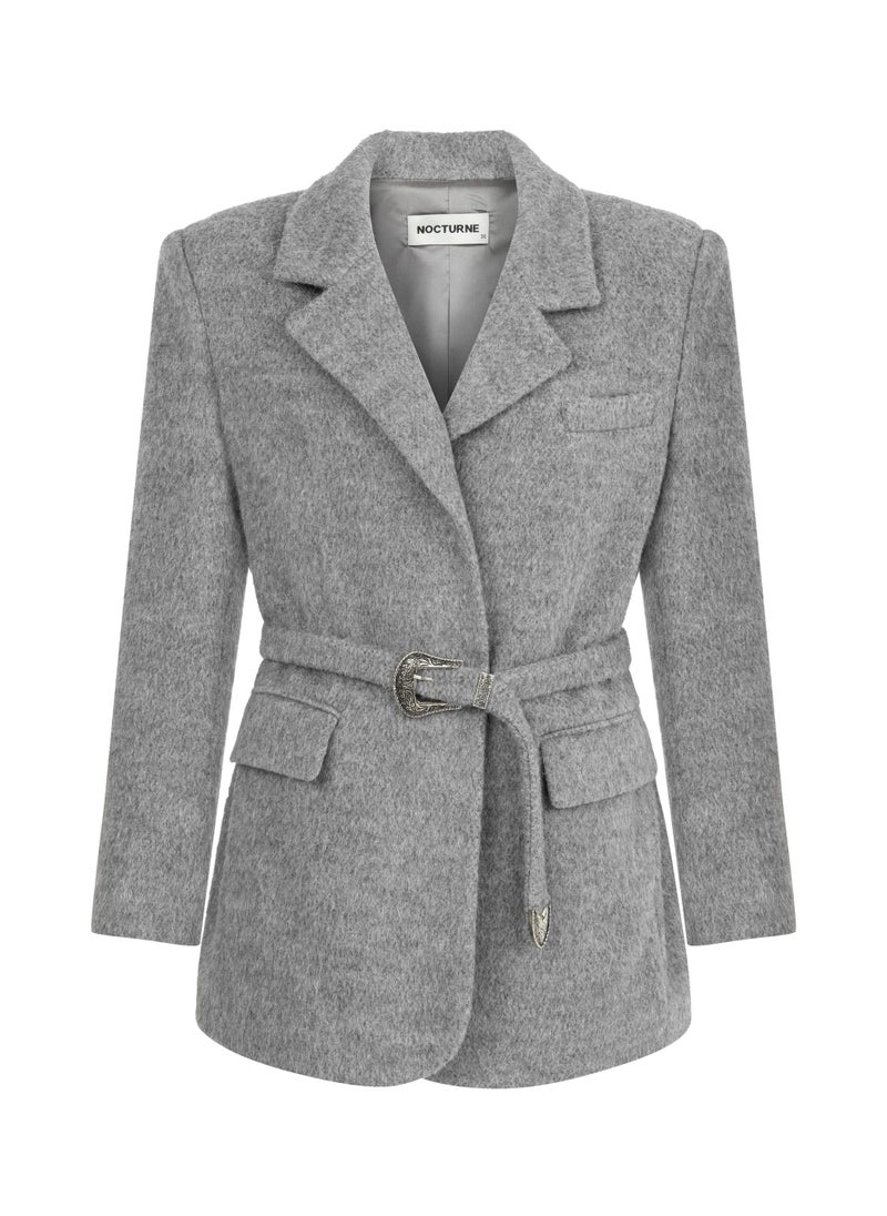 Double Breasted Jacket with Belt Detail