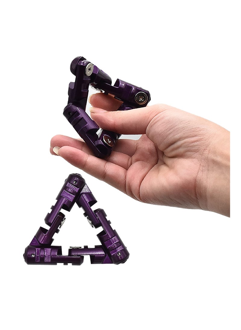 Infinity Flip Alloyed Triangle Toy, Handheld Fidget Stress Relief Toy Anti-Anxiety Fidget Flipper Alloyed Handheld Fidget Flip Toy Infinity Flip for Adults Children Anxiety Stress Relief (Purple)