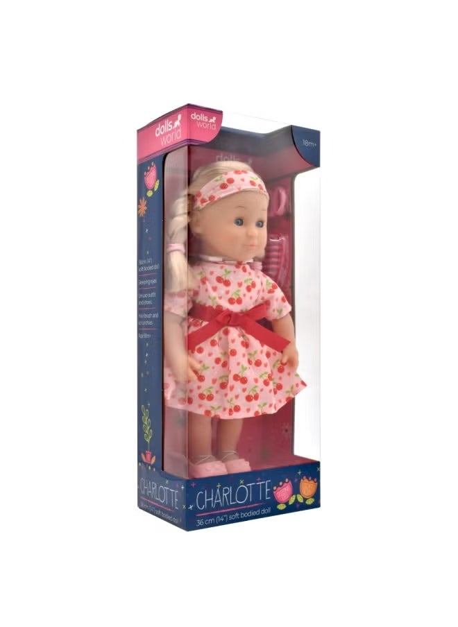 Charlotte 36Cm (14IN) Soft Doll Slpng Eyes Outfit N Hair Accrys