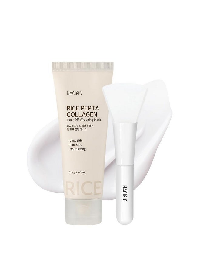 NACIFIC Rice Pepta Collagen Peel-Off Wrapping Mask 2.46oz. 70g Korean Skin Care Face Mask Hydrating Overnight Elasticity Firming Pore Minimizing Glow Glass Skin for All skin types