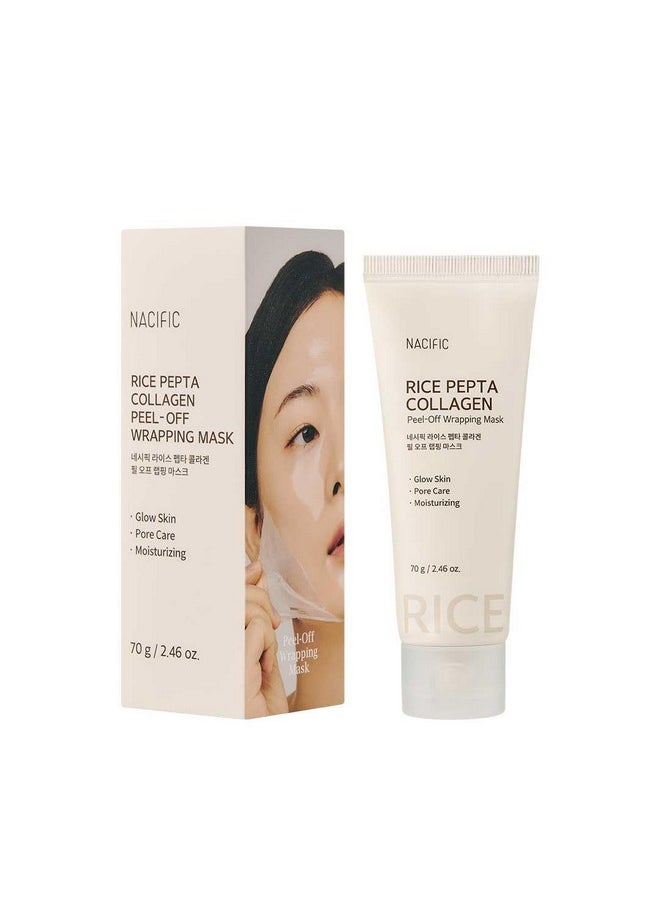 NACIFIC Rice Pepta Collagen Peel-Off Wrapping Mask 2.46oz. 70g Korean Skin Care Face Mask Hydrating Overnight Elasticity Firming Pore Minimizing Glow Glass Skin for All skin types