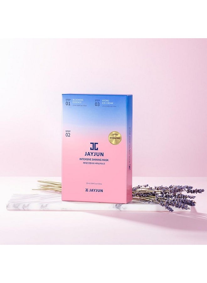 JAYJUN Official Intensive Shining Mask, Lavender Extract, Pack of 10 Sheets, 25ml, 0.84 fl. oz,Hydrating, Essence, Eye Cream, 3 Step