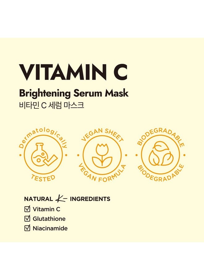 Epielle Serum Sheet Masks (5pk) | Korean Skincare | Facial Sheet Mask | Kbeauty (Vitamin C Serum Sheet Mask -5pk)
