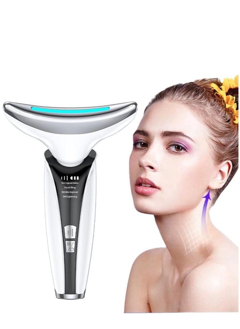Dispozitiv Facial Multifunctional, Ingrijire Fata, Gat si Decolteu, Reducerea Ridurilor, Hidratare, Masaj Facial, Terapie cu Fotoni si Vibromasaj, Efect Anti-imbatranire, Incarcare USB