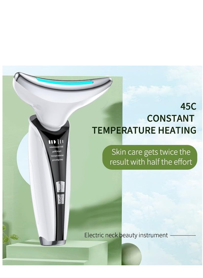 Dispozitiv Facial Multifunctional, Ingrijire Fata, Gat si Decolteu, Reducerea Ridurilor, Hidratare, Masaj Facial, Terapie cu Fotoni si Vibromasaj, Efect Anti-imbatranire, Incarcare USB