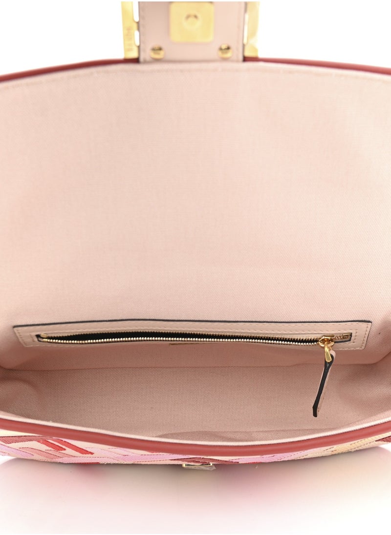Canvas Vitello King Extra Strap FF Embroidered Baguette