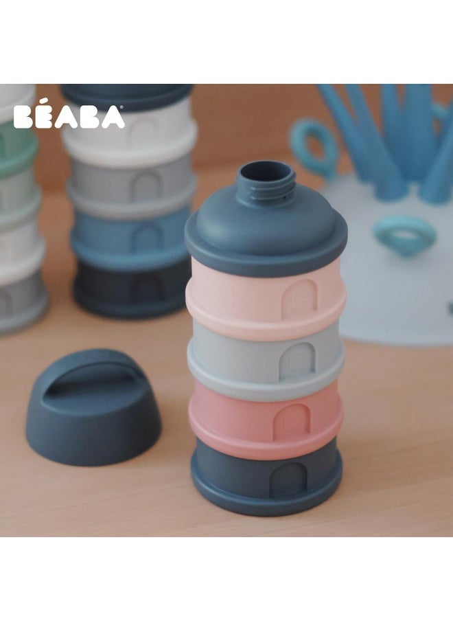 Beaba Stacked Formula Container with 4 Compartments - Pink/Mineral Grey