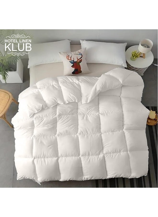 Hotel Linen Klub Luxury Duck Down Feather Duvet – Crafted with 100% Cotton Down Alternative Fabric and Natural Duck Down Fill for Superior Comfort, Warmth, and Breathability-Size: King (220 x 240cm)