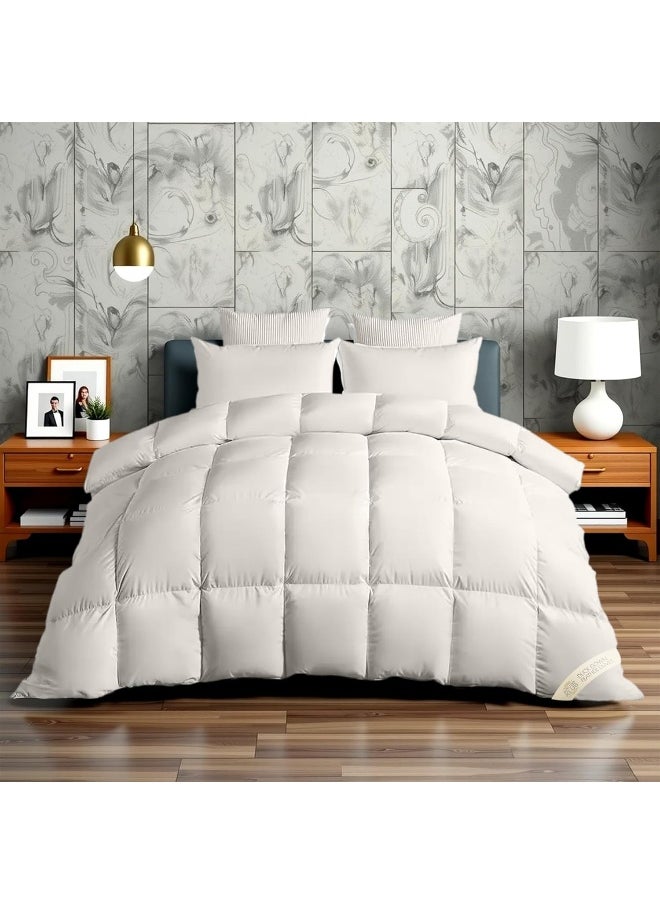 Hotel Linen Klub Luxury Duck Down Feather Duvet – Crafted with 100% Cotton Down Alternative Fabric and Natural Duck Down Fill for Superior Comfort, Warmth, and Breathability-Size: King (220 x 240cm)
