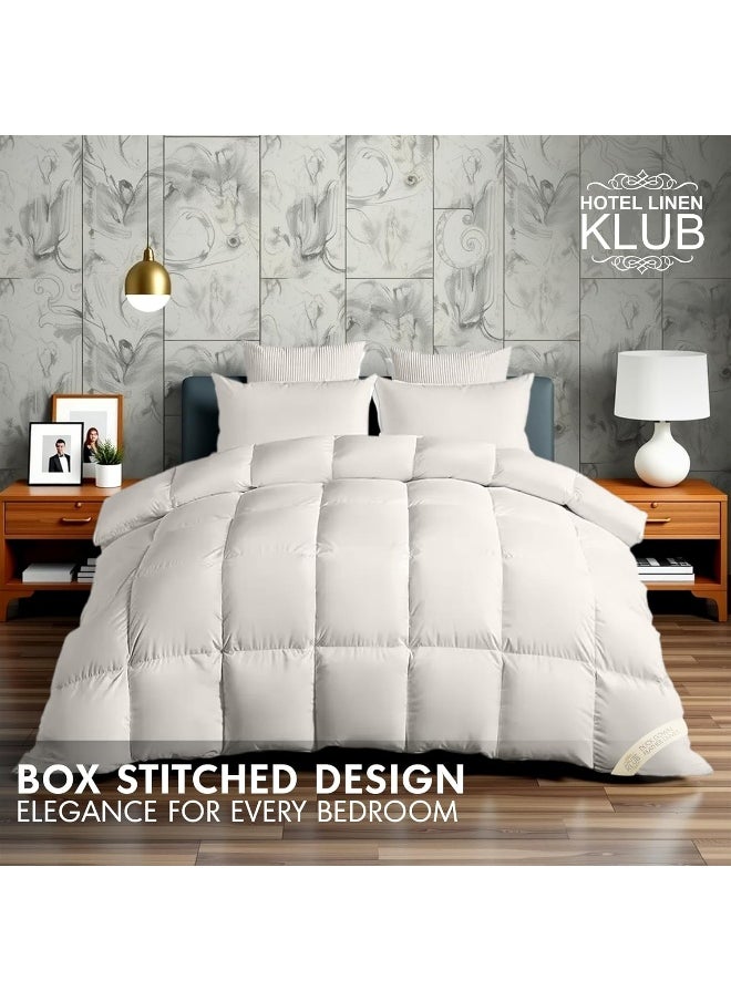 Hotel Linen Klub Luxury Duck Down Feather Duvet – Crafted with 100% Cotton Down Alternative Fabric and Natural Duck Down Fill for Superior Comfort, Warmth, and Breathability-Size: King (220 x 240cm)