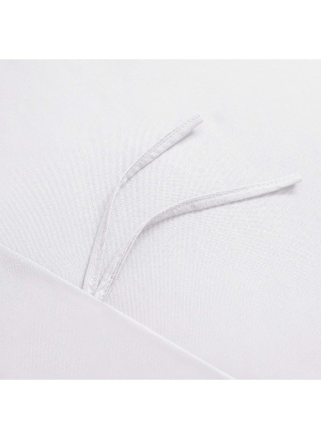 Mellanni Duvet Cover Set - 5 PC Iconic Collection Bedding Set - Hotel Luxury, Extra Soft & Cooling - Microfiber - Button Closure and Corner Ties (King, White)
