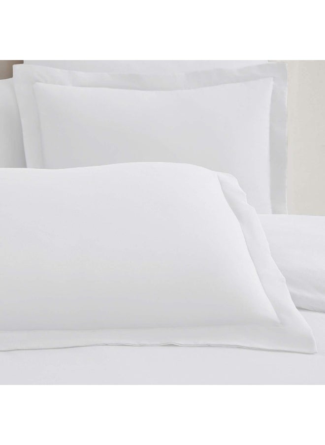 Mellanni Duvet Cover Set - 5 PC Iconic Collection Bedding Set - Hotel Luxury, Extra Soft & Cooling - Microfiber - Button Closure and Corner Ties (King, White)