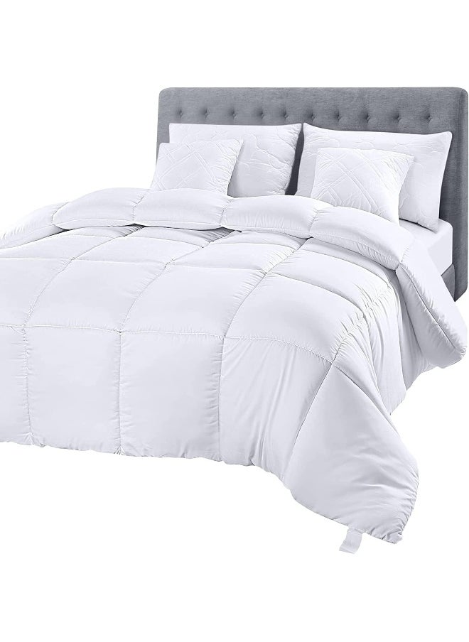 Utopia Bedding Comforter Duvet Insert - Quilted Comforter with Corner Tabs - Box Stitched Down Alternative Comforter (King, White)