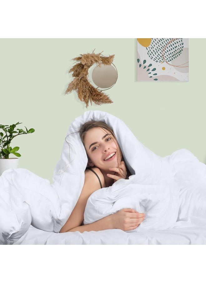 Utopia Bedding Comforter Duvet Insert - Quilted Comforter with Corner Tabs - Box Stitched Down Alternative Comforter (King, White)