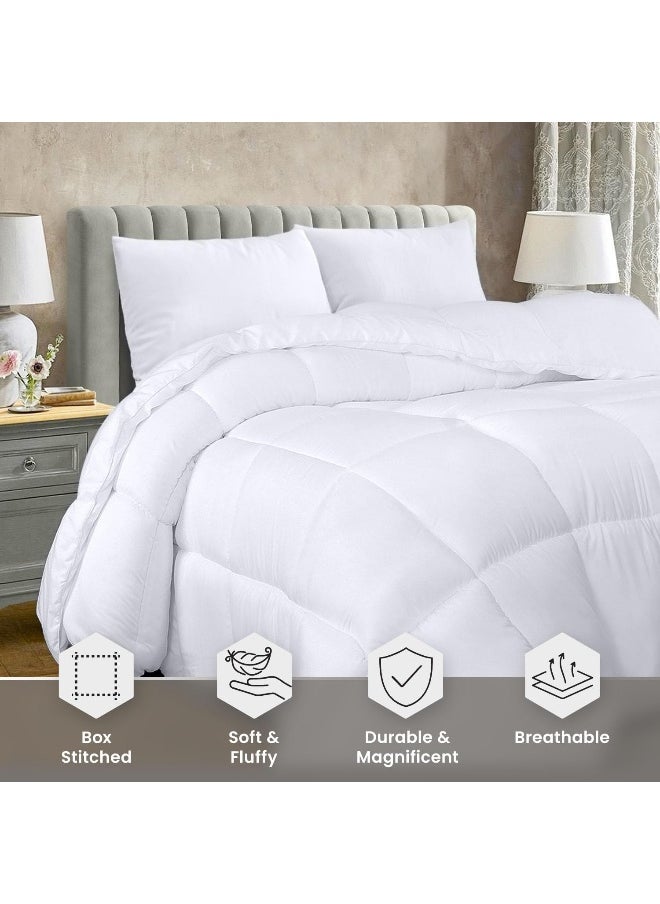 Utopia Bedding Comforter Duvet Insert - Quilted Comforter with Corner Tabs - Box Stitched Down Alternative Comforter (King, White)