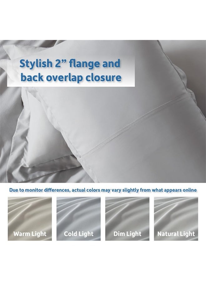 Nestl Light Grey Duvet Cover King Size - Soft King Duvet Cover Set, 3 Piece Double Brushed King Duvet Covers with Button Closure