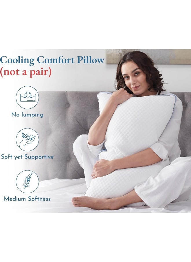 California Design Den Luxury Bed Pillow, 3-Chamber Queen Size Pillow, Medium-Firm, Down-Alt Around & Adjustable Memory Foam Pillow for Side, Back, Stomach Sleepers