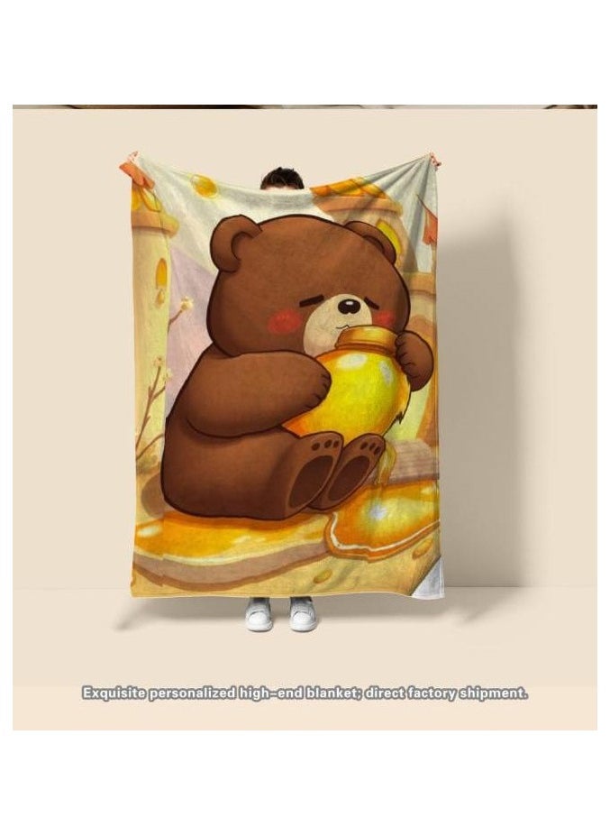Children's or student cartoon flannel thin blanket (warm and comfortable, suitable for sleep, games) 100cm*150cm - 131
