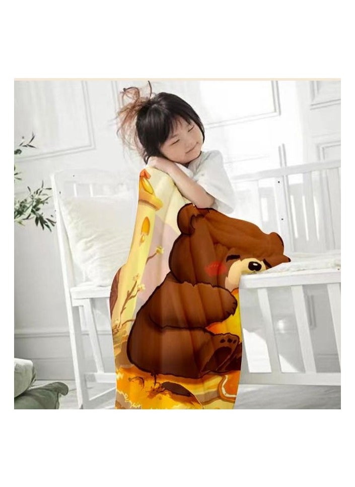 Children's or student cartoon flannel thin blanket (warm and comfortable, suitable for sleep, games) 100cm*150cm - 131